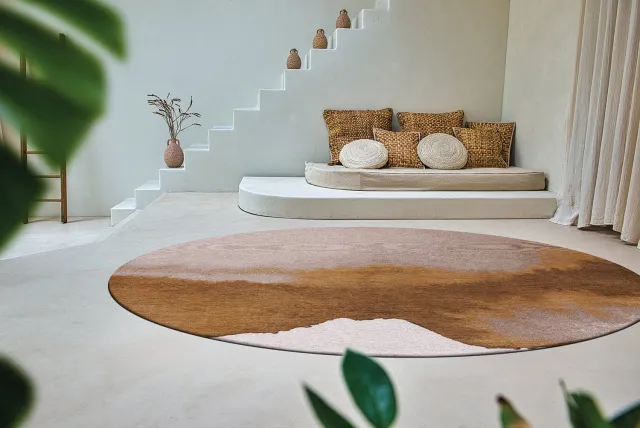 Louis de Poortere Wasbaar Binnen & Buiten Vloerkleed - 290 x 290 cm - Louis De Poortere Lagoon Chestnut - Laagpolig Tapijt - Gerecycled PET - Made in Belgium - Circulair Brown