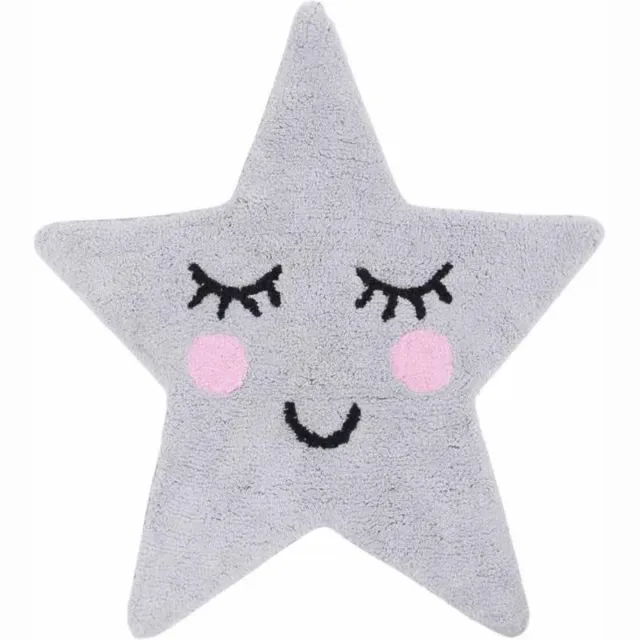 Sass & Belle Kinderkamer tapijt ster - Grijze Ster vloerkleedje sweet dream collectie grijs