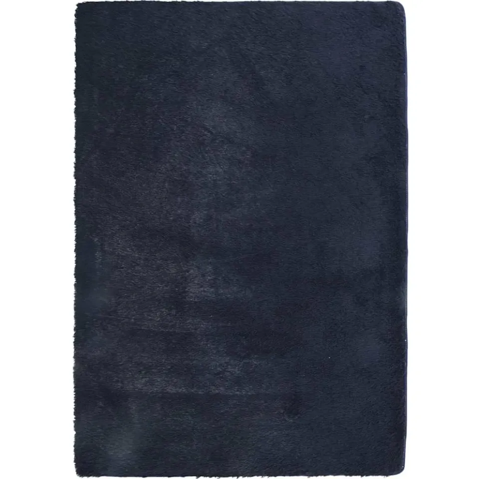 vidaXL Hoogpolig vloerkleed NAVARRA 120x170 cm polyester marineblauw
