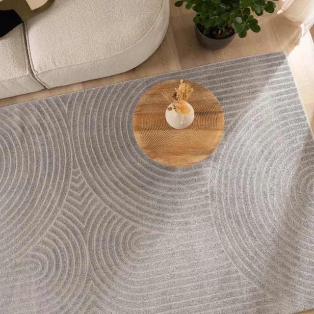 Nordic Weavers Scandinavisch vloerkleed vierkant - Contour Curve grijs 140x140