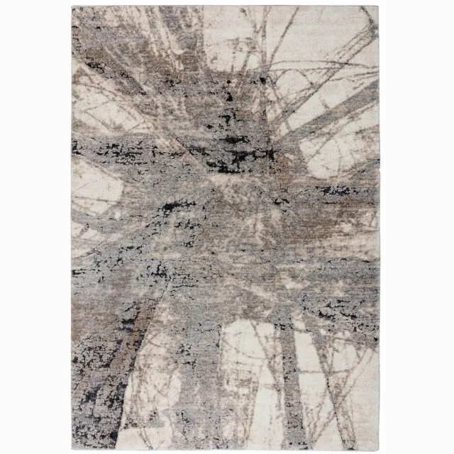 Dutch XXL Hoogpolig Vloerkleed | Tapijt | Firenze | Abstract | Grijs | 80x150 cm