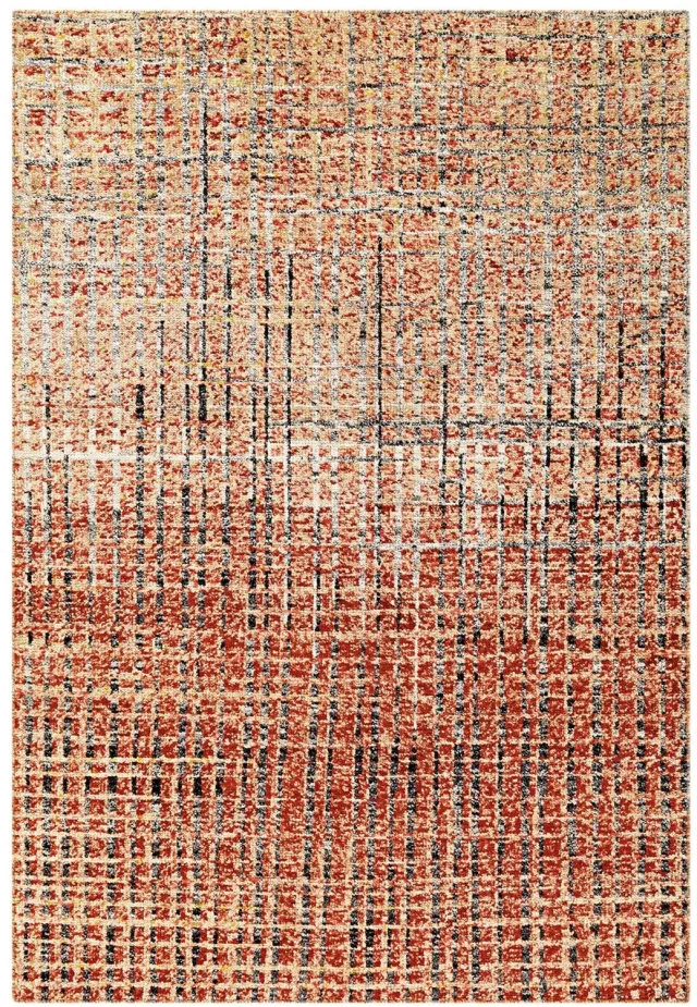 Dutch XXL Zijden Vloerkleed | Tapijt | Topaz | Raster | Terracotta