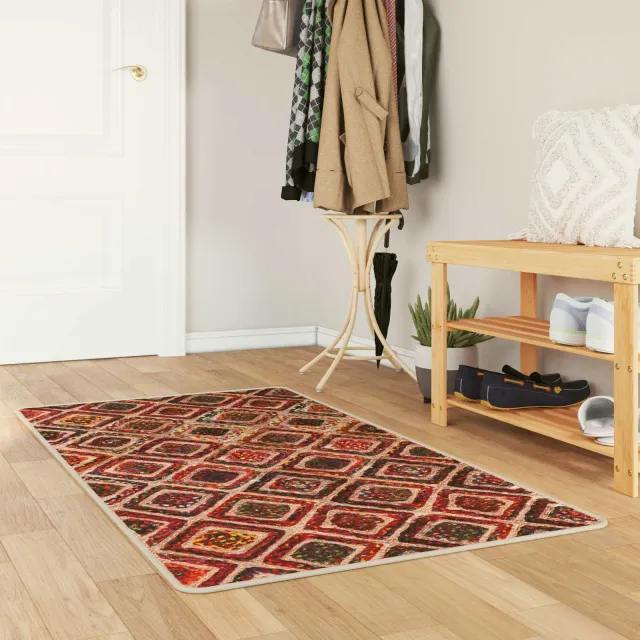 vidaXL Vloerkleedloper MARSA Meerkleurig 100 x 150 cm Polyester en PVC, foto 2