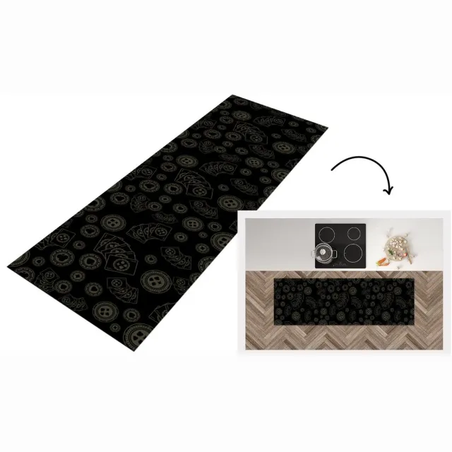 KitchenYeah Keukenloper - Loper keuken - Poker - Speelkaarten - Gokken - Patroon - 150x50 cm - Keukenloper vinyl Multicolor