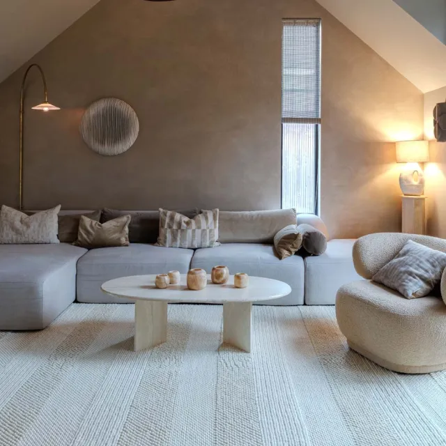 Nordic Weavers Wollen vloerkleed - Skift ivoor Wit