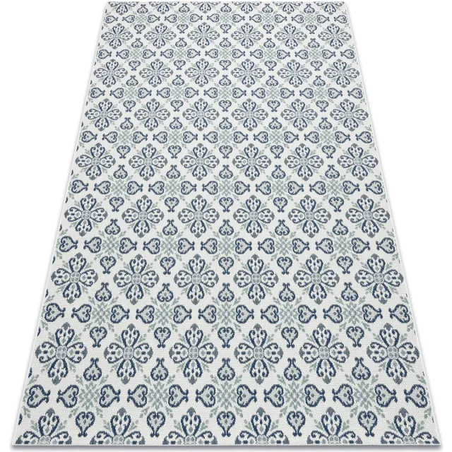 RUGSX Kleden Rugsx Sisal tapijt SISAL COLOR 19246/969 Bloemen wit/bl 120x170 cm