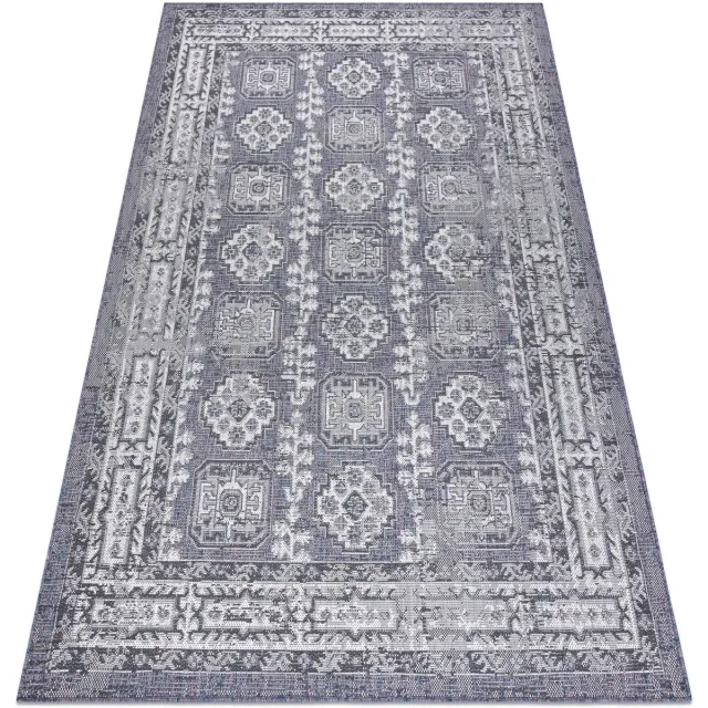 RUGSX Kleden Rugsx Sisal tapijt SISAL SION Kader, ornament, gewreven 140x190 cm Blauw