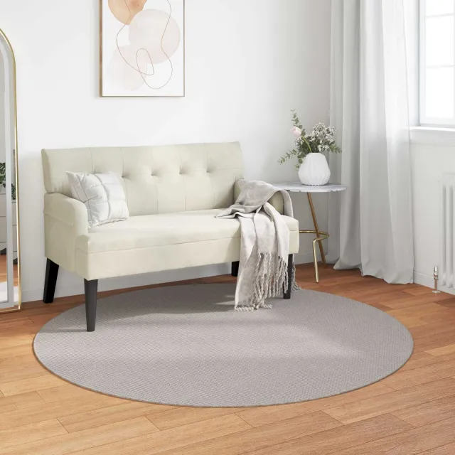 vidaXL Binnen kleed LUGO Crèmekleurig Ø 120 CM Polyester, foto 2