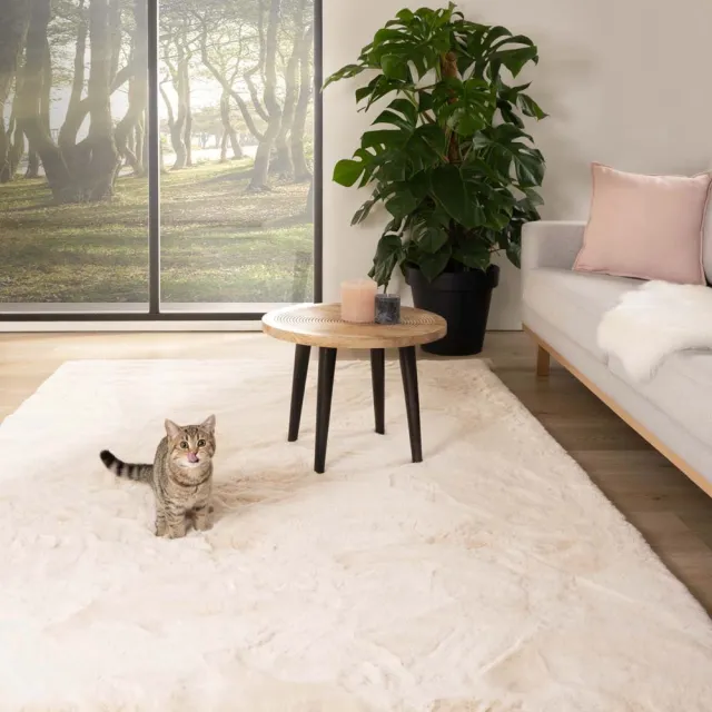 Tapeso Fluffy vloerkleed - Comfy Plus crème 80x150