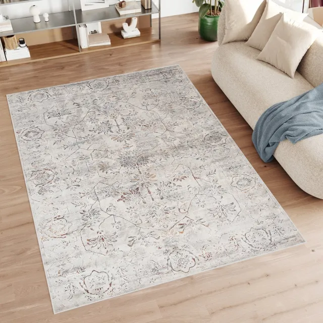 Tapiso Feyruz Vloerkleed Beige Licht Vintage Woonkamer Slaapkamer Tapijt