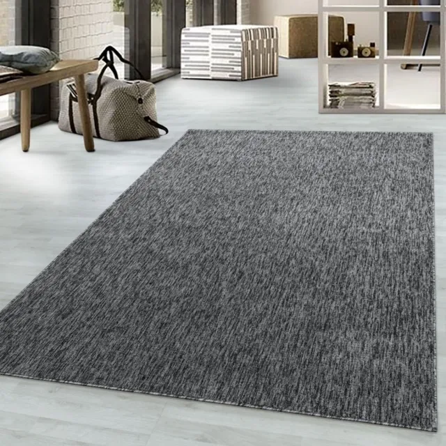 TapisTrend Designer tapijt Grijs 80x250 cm Glanzend gemarmerd vloerkleed met korte pool voor de woonkamer, 4 mm hoog