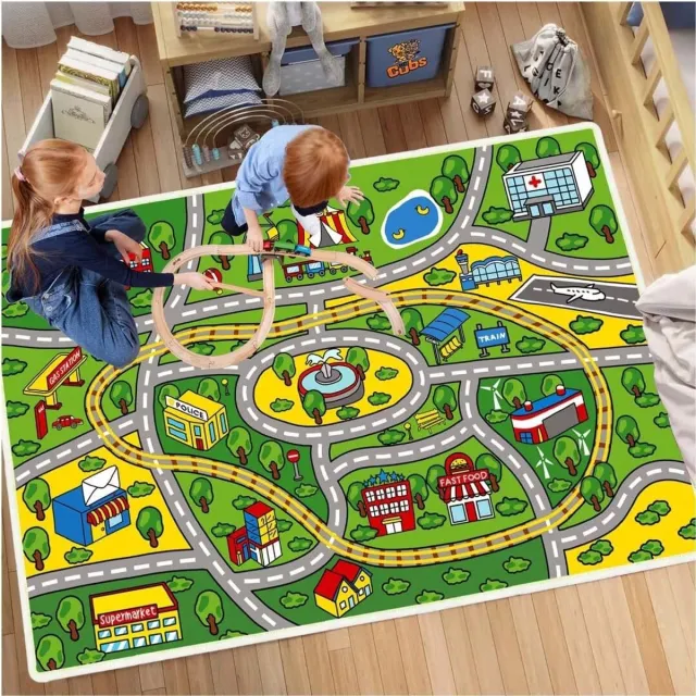 Unyqoos Educatief en Zacht Speeltapijt voor Kinderen met Antislip en Cartoonontwerp Groen