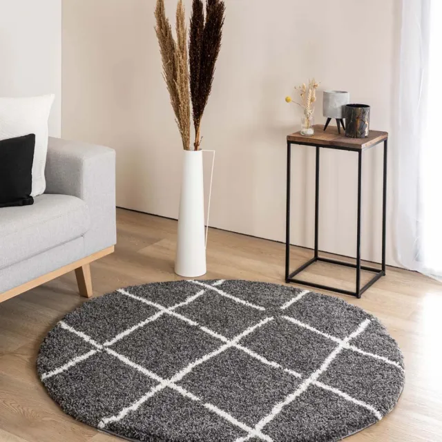 Boho&me Rond berber vloerkleed - Artisan grijs/wit 120