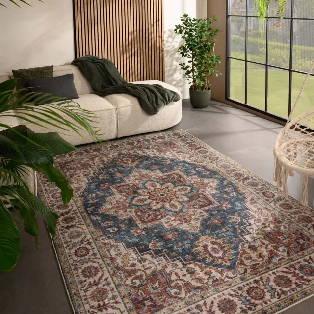 Heritaged Vintage buitenkleed - Valenca Brio beige/blauw 160x230