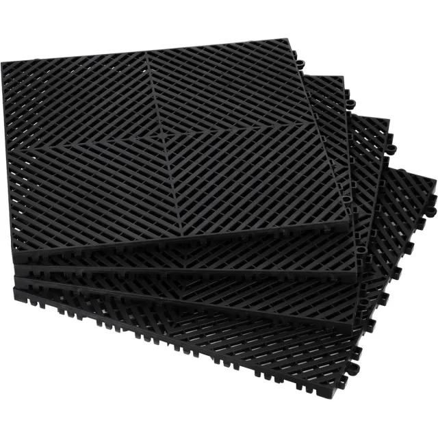 Vevor 24 x drainagemat vloertegels in elkaar grijpend 415x415mm 17,6mm zwart