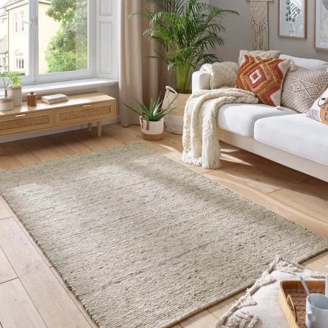 Tapeso Wollen vloerkleed - Lundr beige