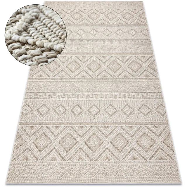 RUGSX Kleden Rugsx Tapijt JERSEY 19234 beige - Ruiten, structureel, 200x290 cm