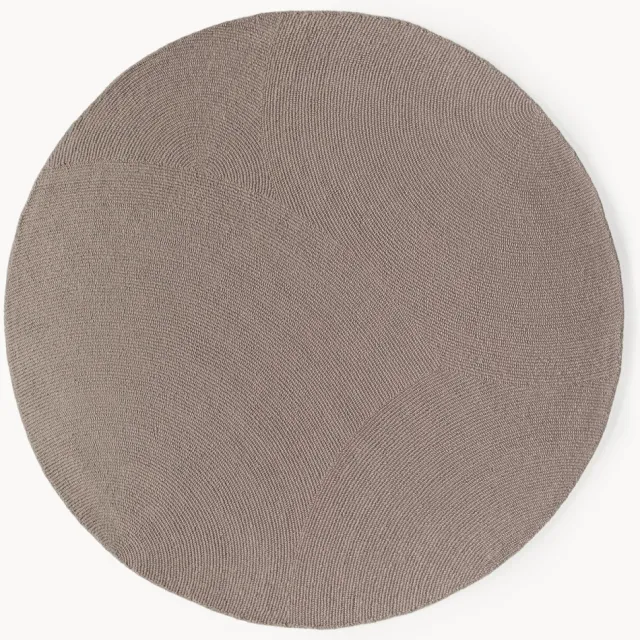 Westwing Collection Rond wollen vloerkleed Eleni, handgetuft Taupe