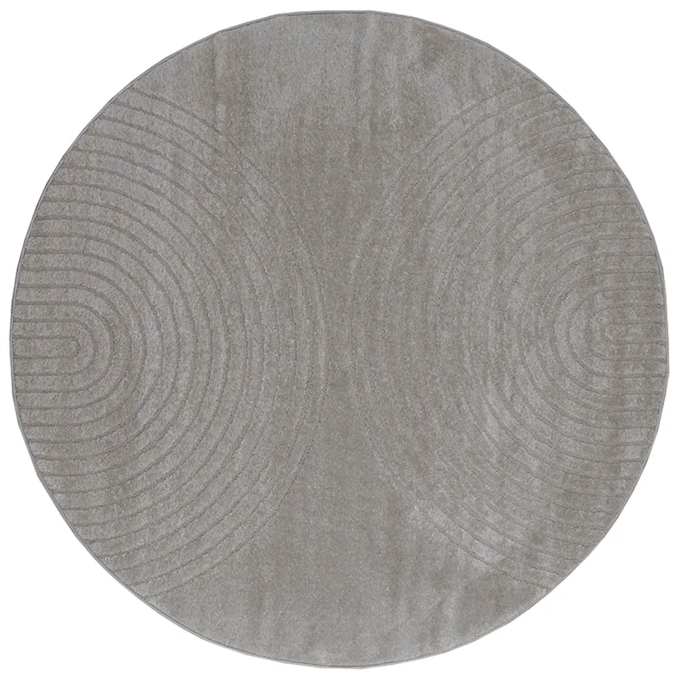 vidaXL Binnen kleed GALATI Grijs Ø 200 CM Polyester