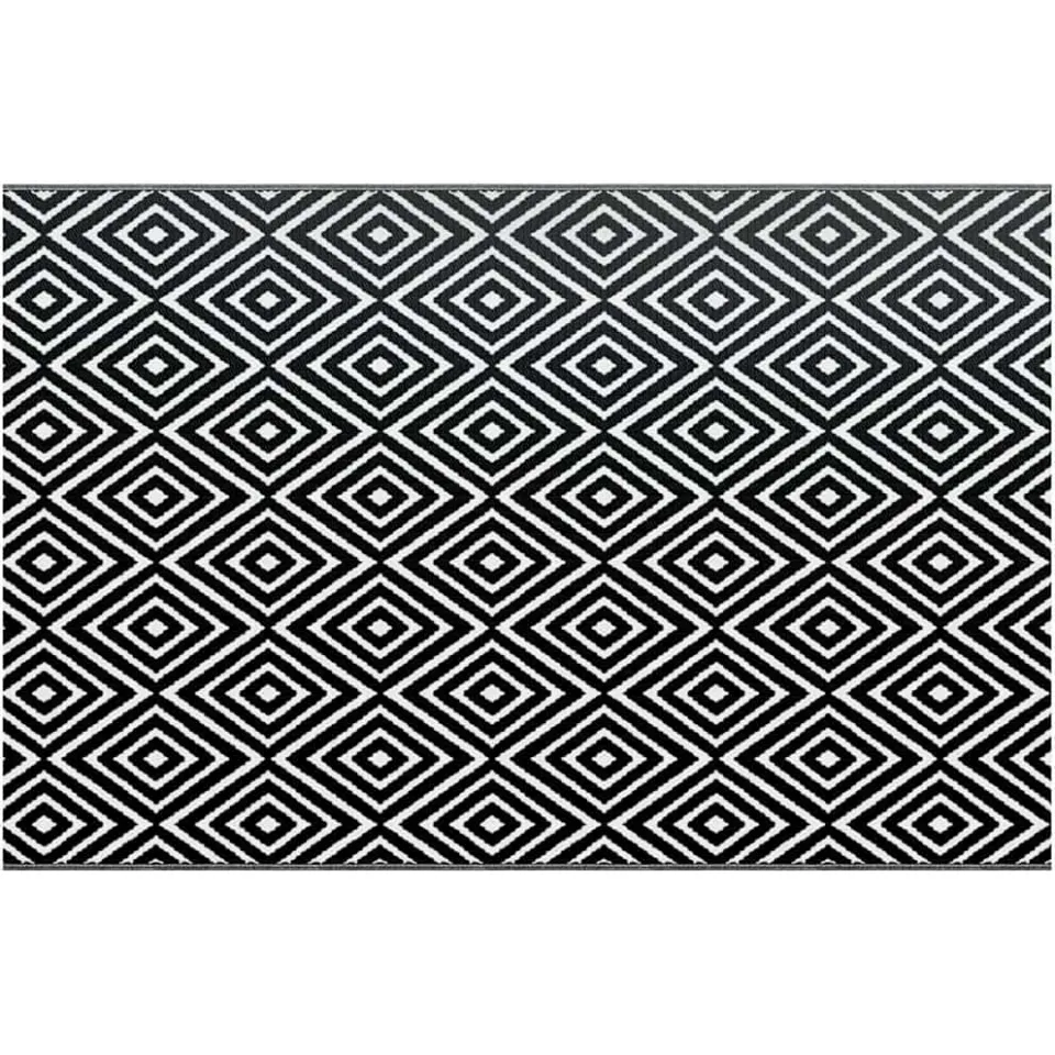 vidaXL Buitenkleed ARAKIL 190x290 cm PP wit en zwart
