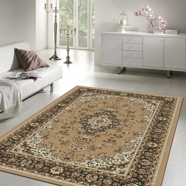 Muratap Nain Klassiek Medaillon - Laagpolig Oosters Vloerkleed - Vintage Tapijt - Beige- 200x290 CM