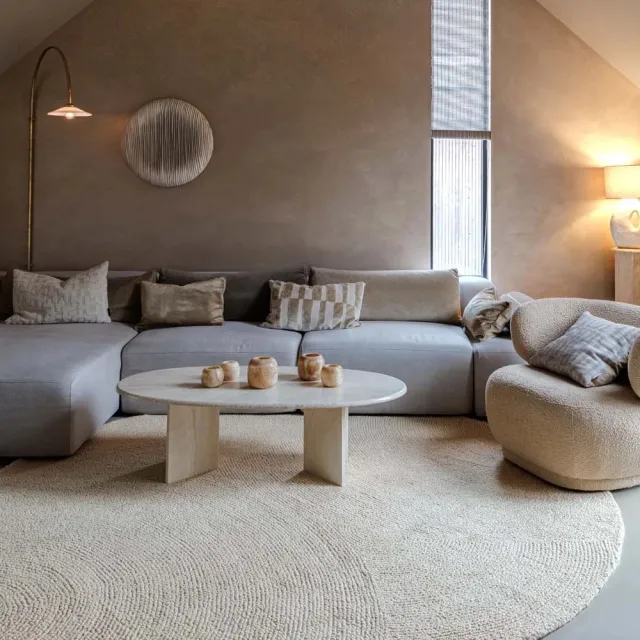 Nordic Weavers Rond wollen vloerkleed - Tvist lichtbeige 250