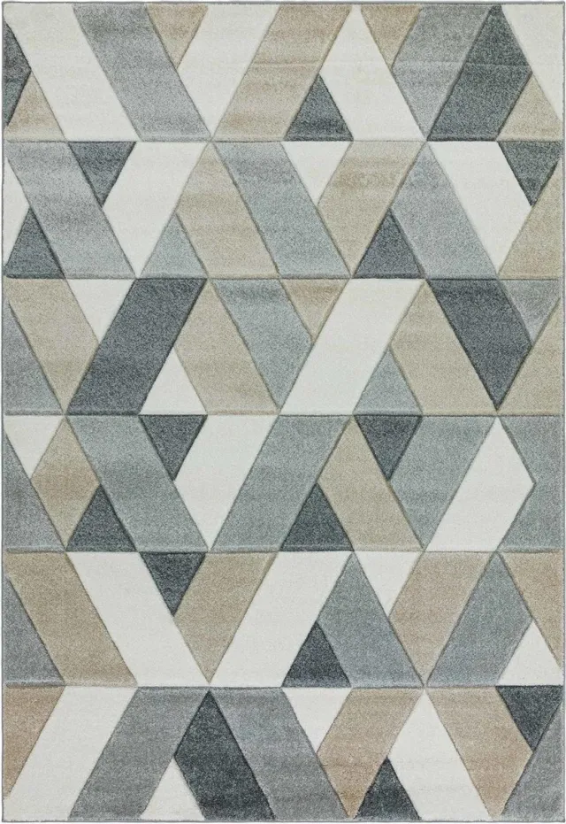 Eazy Living Easy Living - Sketch-Rhombus-Grey Vloerkleed - 160x230 - Rechthoek - Laagpolig Tapijt - Modern - Grijs, Taupe