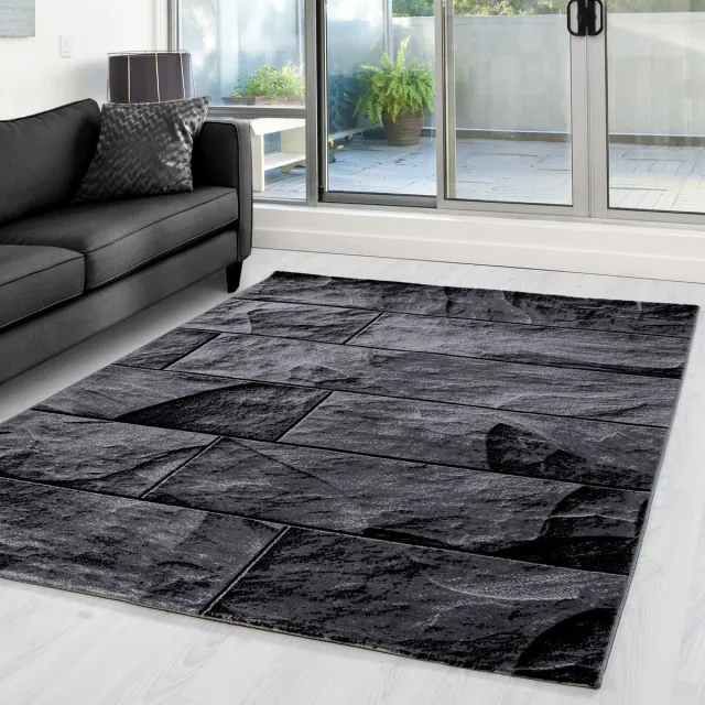 Muratap Parma Design Vloerkleed Zwart / Grijs Laagpolig