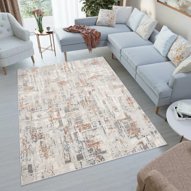 Tapiso Venezia Vloerkleed Beige Modern Abstract Woonkamer Tapijt Beige Grijs 1