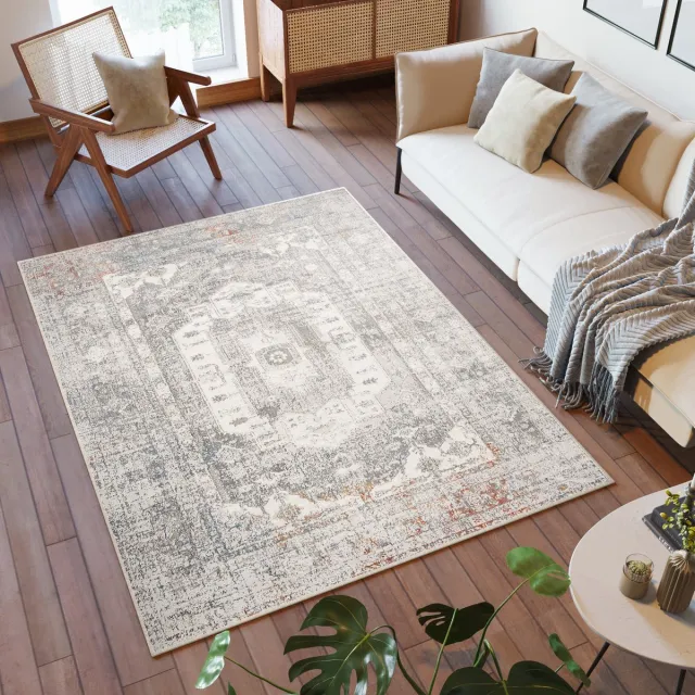 Tapiso Venezia Vloerkleed Beige Vintage Oosters Woonkamer Tapijt