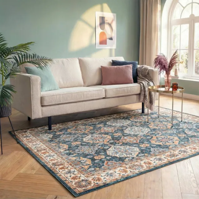 Fraai Vintage vloerkleed - Imagine Oriental Rustiek | Rijk - 160x230cm Blauw
