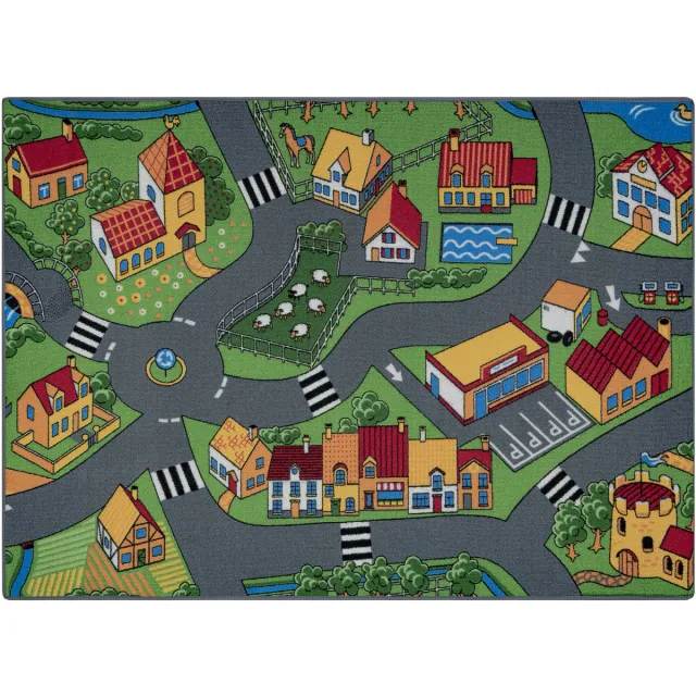 RUGSX Kleden Rugsx REBEL ROADS TAPIJT Village life 90 Platteland, 140x200 cm Grijs