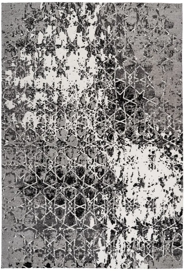 Padiro design laagpolig vloerkleed 120 x 170 cm - lichtgrijs - modern abstract ontwerp - voor vloerverwarming - van polyester en katoen