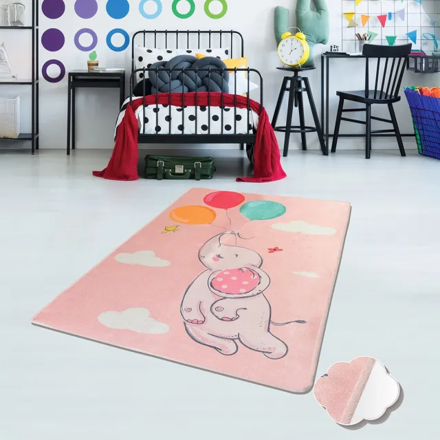 Bosdela Wasbaar kinder- en babykleed, 100x160 cm, ideaal voor kinderkamers, speelkamers en kruipmatten Roze