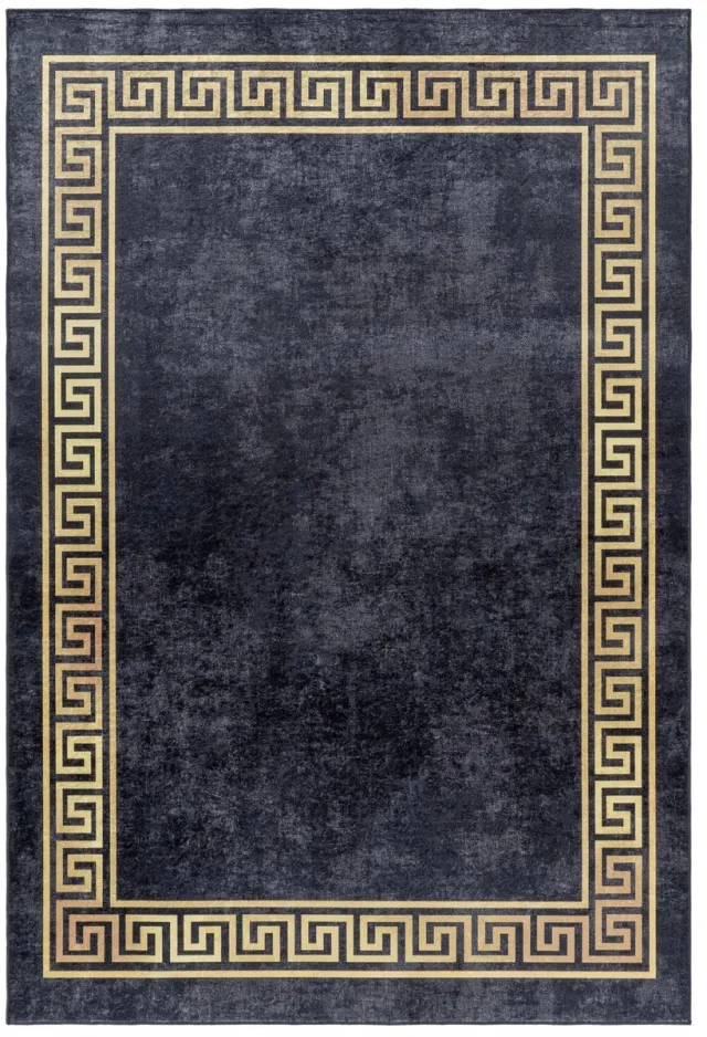 Dutch XXL Wasbaar Vloerkleed | Tapijt | Fiesta | Kader | Zwart | 200x290 cm
