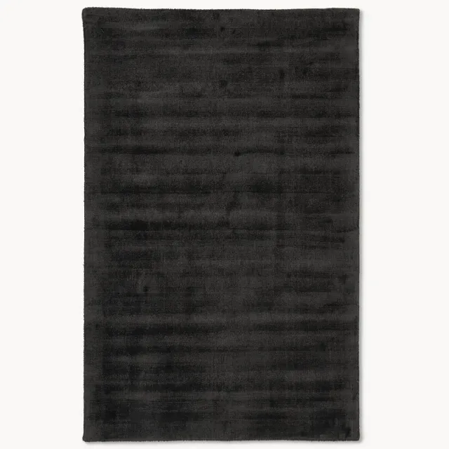 Westwing Collection Handgeweven viscose vloerkleed Jane Zwart