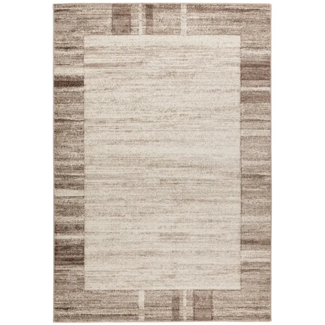 Dutch XXL Hoogpolig Vloerkleed | Tapijt | Carving | Kader | Beige | 160x230 cm