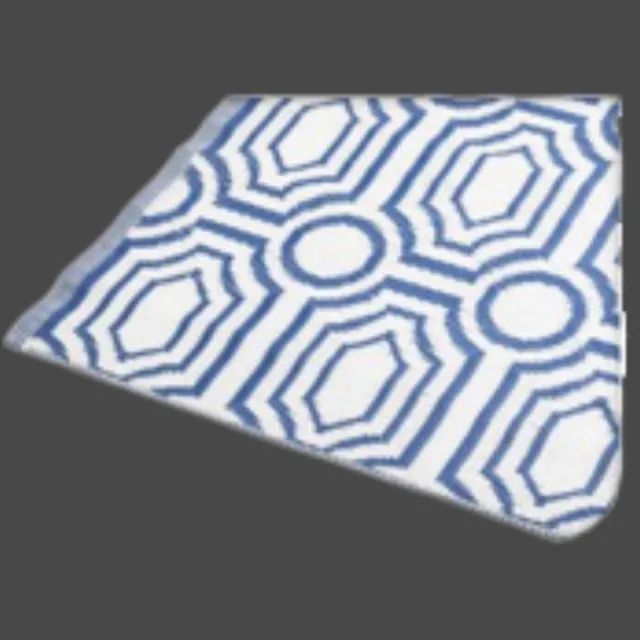 Home & Styling Buitentapijt 90x180cm Geometrisch Retro - Campingkleed - Grafiet Zwart