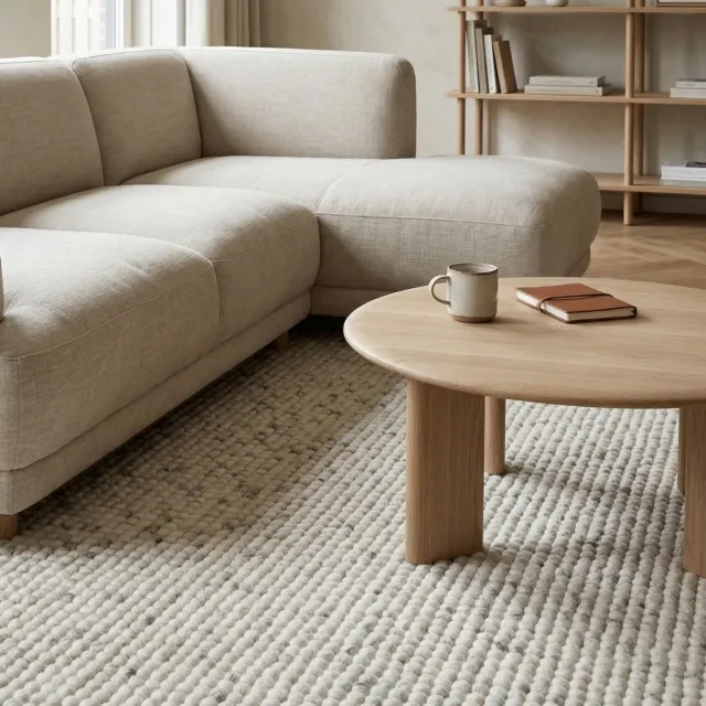 DÉJA Living Vloerkleed 160x230cm - Laagpolig Lichtgrijs Wol - Bela