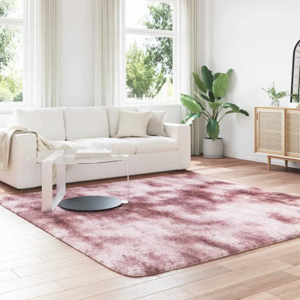 vidaXL Hoogpolig vloerkleed NAVARRA 240x240 cm polyester stoffig roze, foto 3