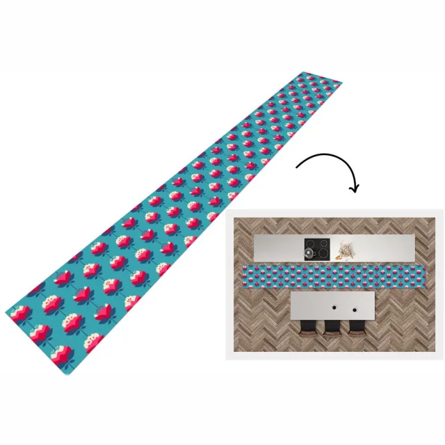 KitchenYeah Keukenloper - Keukenmat vinyl Patronen - Retro - Bloemen - Lelie - Keukenmatten loper - Keuken vloerkleed tapijt, foto 4