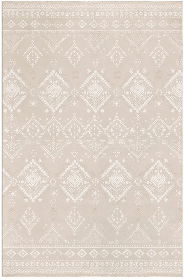 Jurrys Boho Vloerkleed 290x200 cm Cappuccino Beige – Zacht, Antislip & Wasbaar Tapijt voor Woonkamer - keukenvloer decoratie