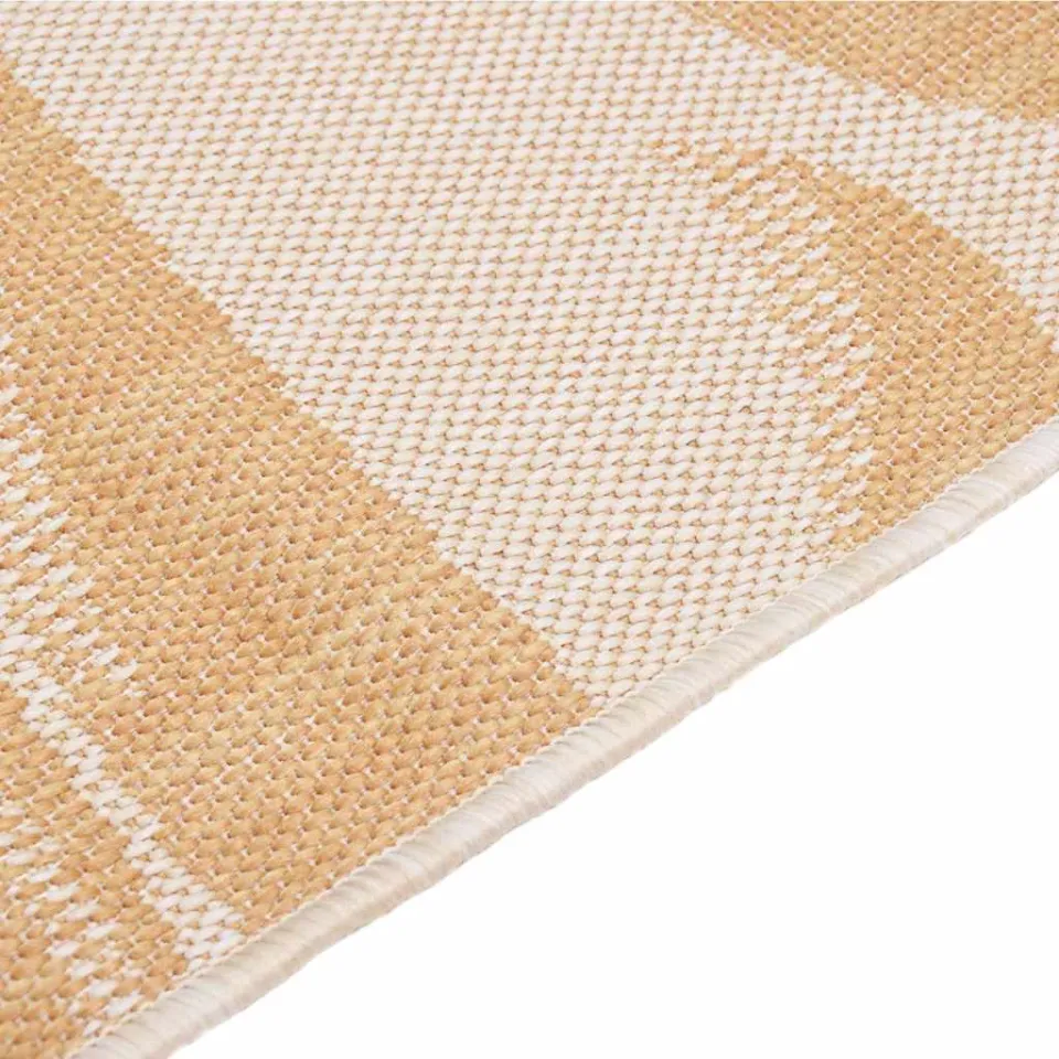 vidaXL Buitenkleed met bladpatroon platgeweven 200x280 cm geel, foto 4