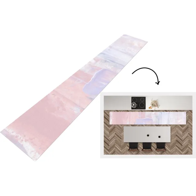 KitchenYeah Keukenloper - Loper keuken - Verf - Pastel - Design - 360x60 cm - Keukenloper vinyl Multicolor