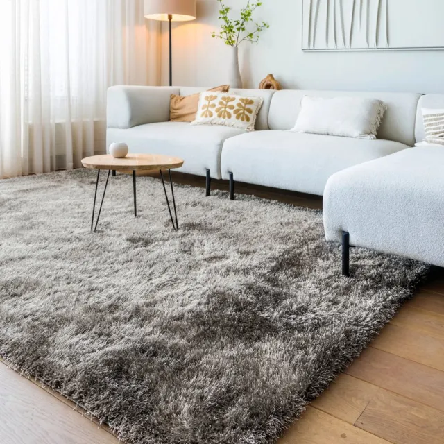 Tapeso Velvet vloerkleed - Posh grijs 140x200