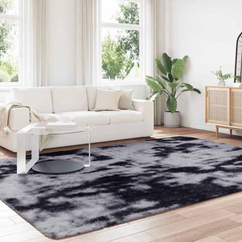vidaXL Hoogpolig vloerkleed NAVARRA 240x340 cm polyester donkergrijs grijs, foto 2