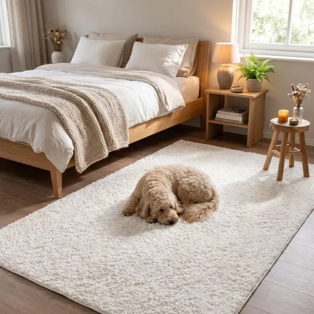 NATURL. Fluffy vloerkleed - Bobby Wit - 80x150cm