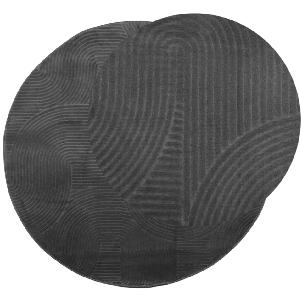 vidaXL Vloerkleed IZA laagpolig Scandinavisch Ø 120 cm antraciet, foto 2