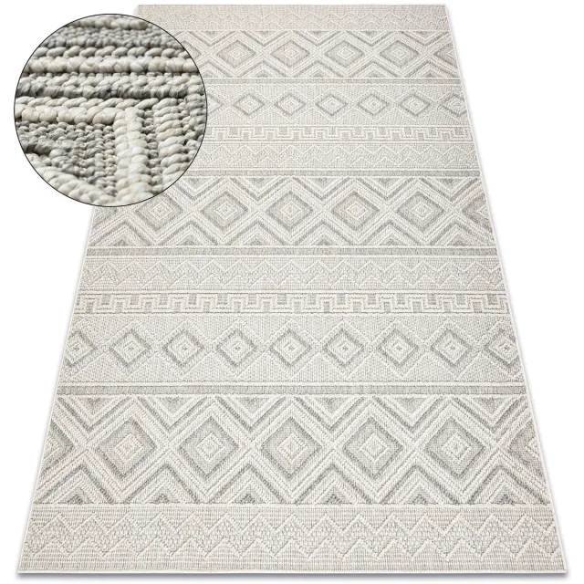 RUGSX Kleden Rugsx Tapijt JERSEY 19234 grijs - Ruiten, structureel, 200x290 cm