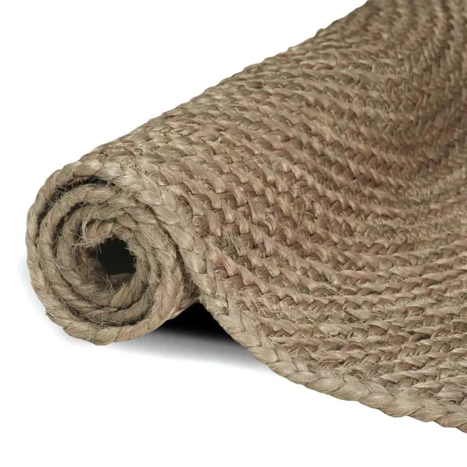 vidaXL Vloerkleden Grijs 120 x 120 cm Jute, foto 4